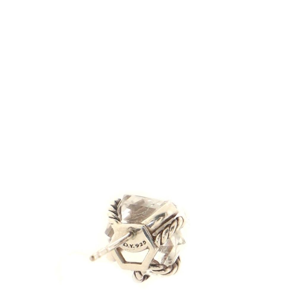 David Yurman Cable Wrap Stud Earrings Sterling Silver with Crystals and Diamonds - Picture 4 of 4